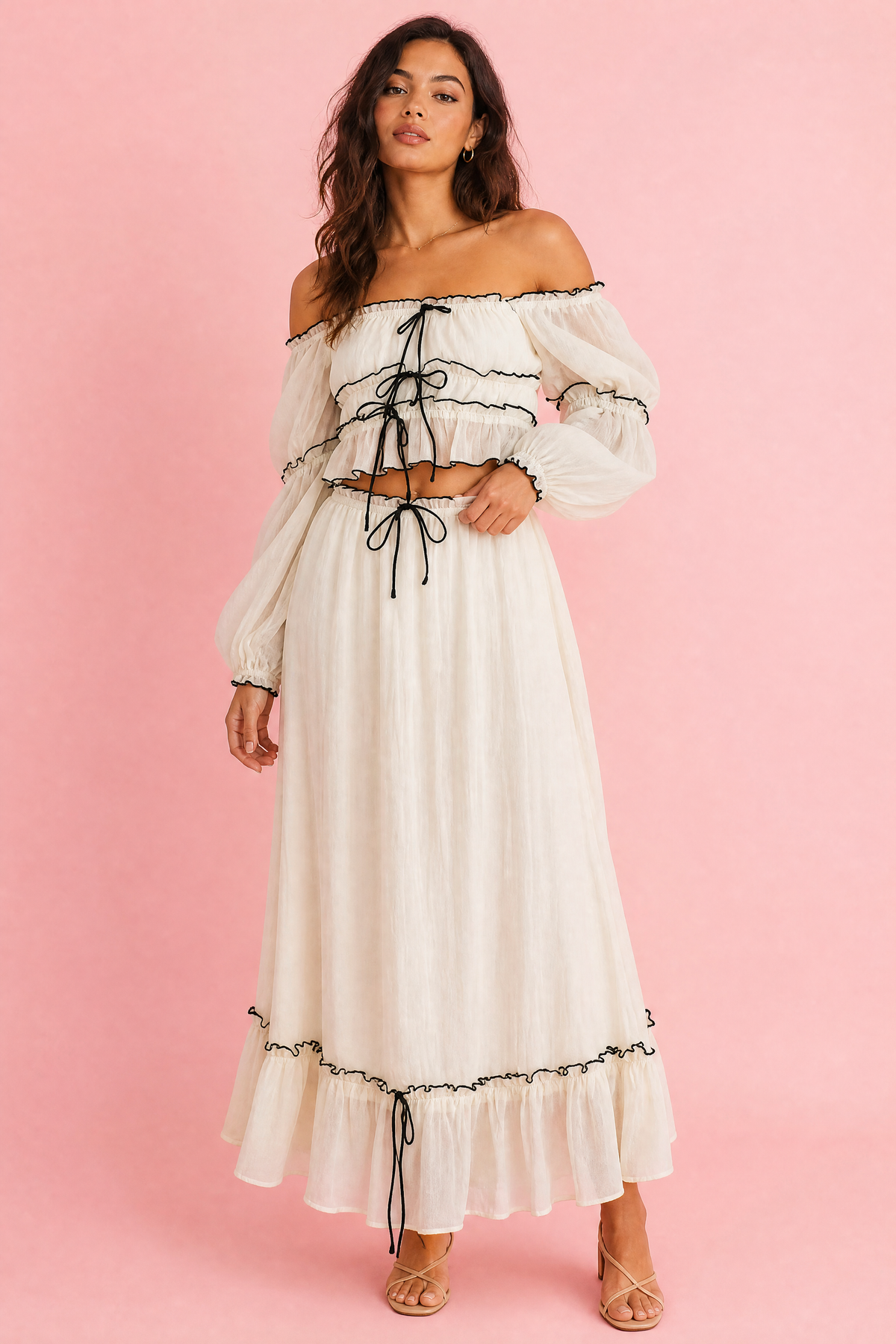 Off-Shoulder Top and Skirt Set
