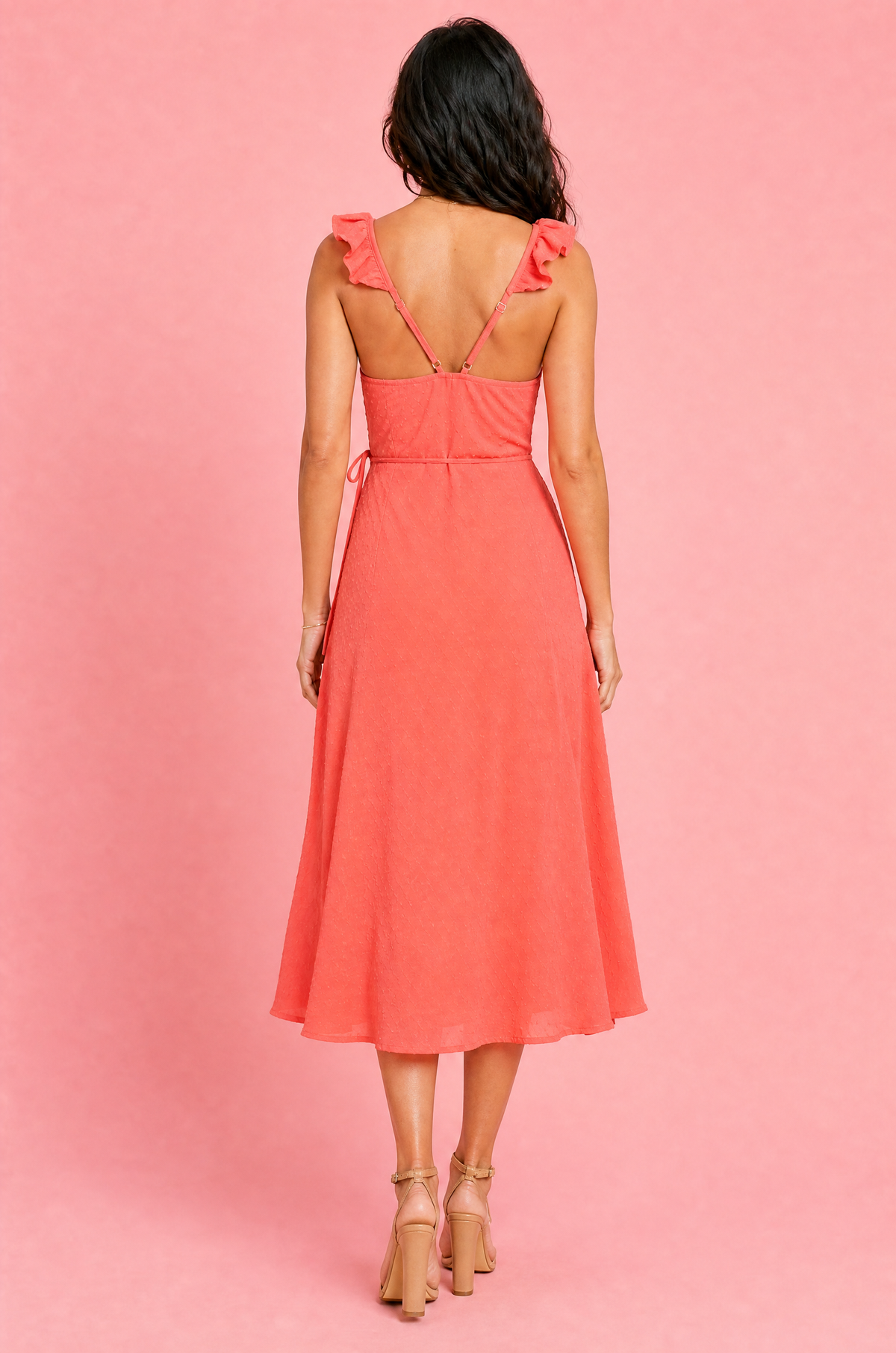 Culture Code Ruffle Detail Surplice Wrap Slip Dress