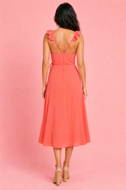 Culture Code Ruffle Detail Surplice Wrap Slip Dress