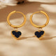 18K Gold-Plated Hoop Earrings with Heart Pendant