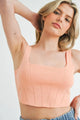 MABLE Corset Design Detail Crop Knit Top