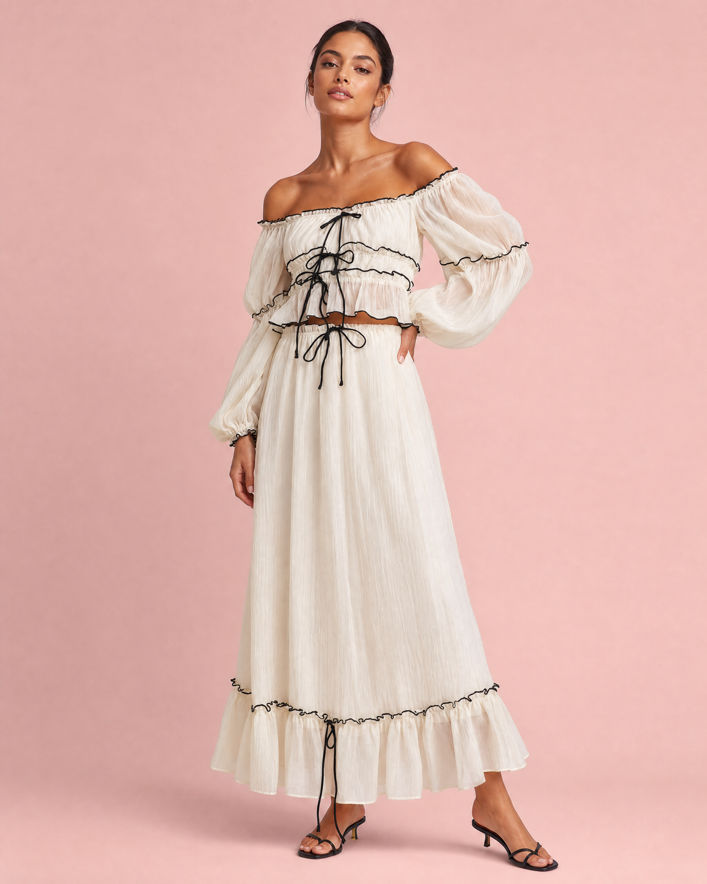 Off-Shoulder Top and Skirt Set