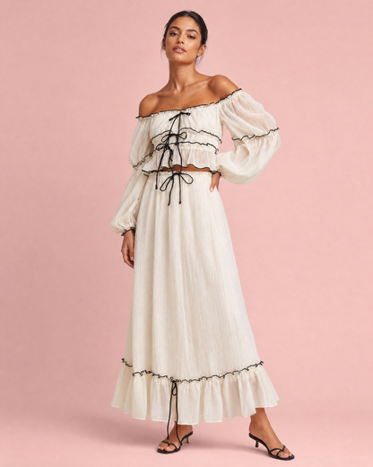 Off-Shoulder Top and Skirt Set