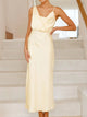 Satin Asymmetrical Midi Dress