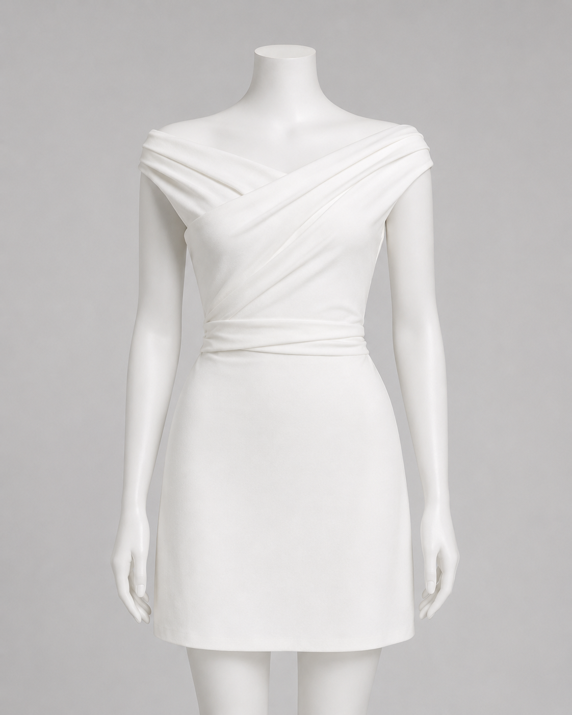 Elegant Off-Shoulder Draped Mini Dress