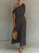 Full Size Polka Dot One-Shoulder Maxi Dress Plus Size