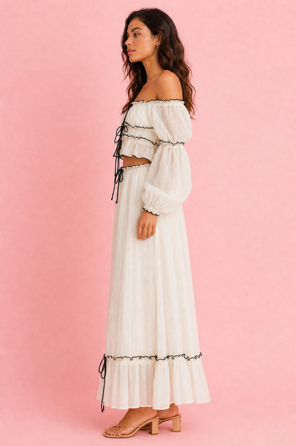 Off-Shoulder Top and Skirt Set