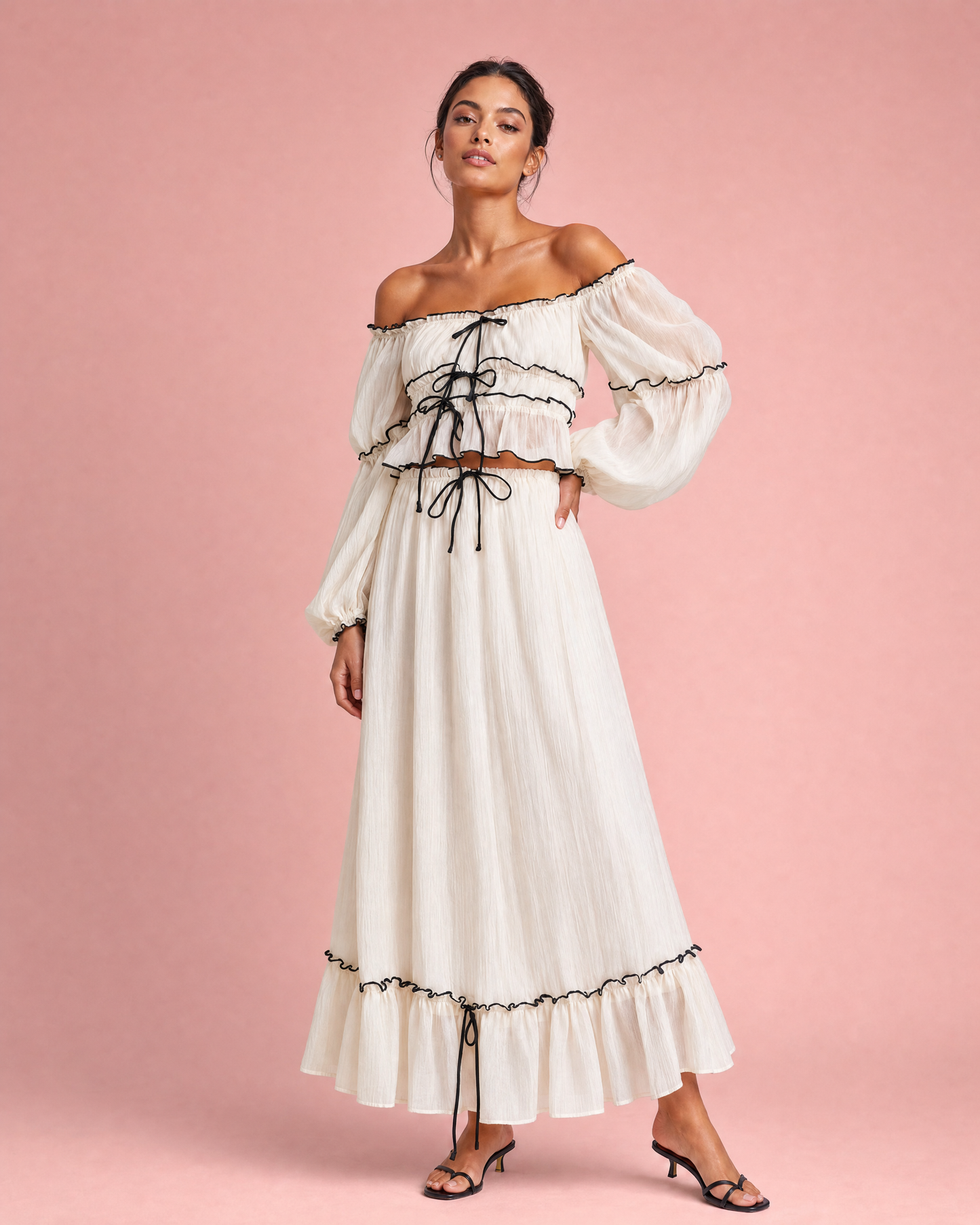 Off-Shoulder Top and Skirt Set