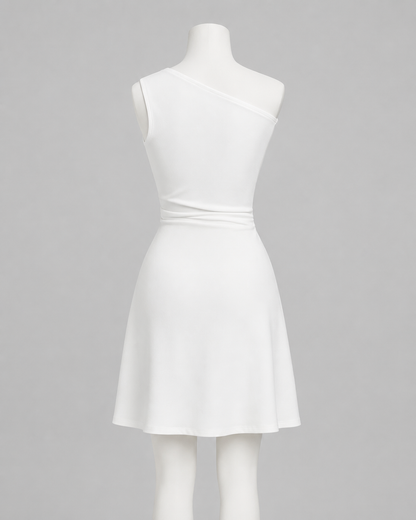 Elegant Off-Shoulder Draped Mini Dress