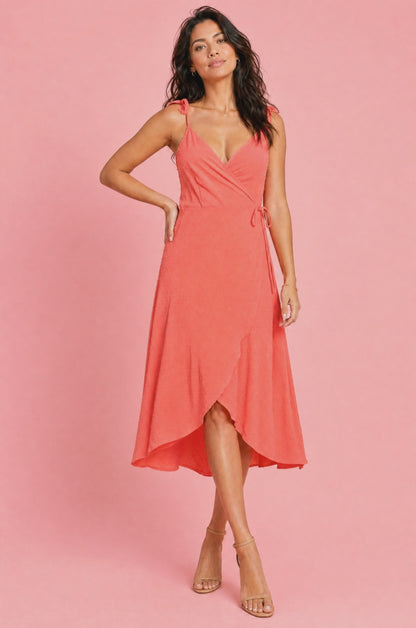 Culture Code Ruffle Detail Surplice Wrap Slip Dress