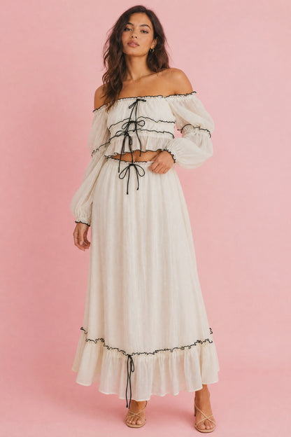 Off-Shoulder Top and Skirt Set